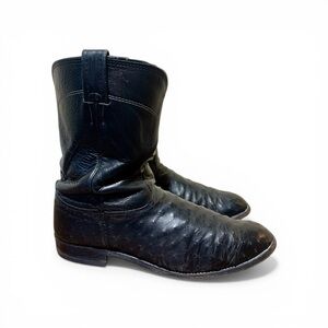 Men's Vintage Larry Mahan Authentic Ostrich Skin & Leather Western Boots Size 12